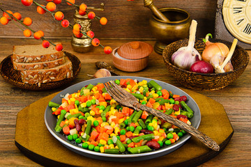 Mexican Mix of Vegetables. Tomatoes, Beans, Celery Root