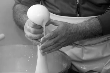 Foto op Plexiglas preparation of mozzarella in a dairy © Alextype