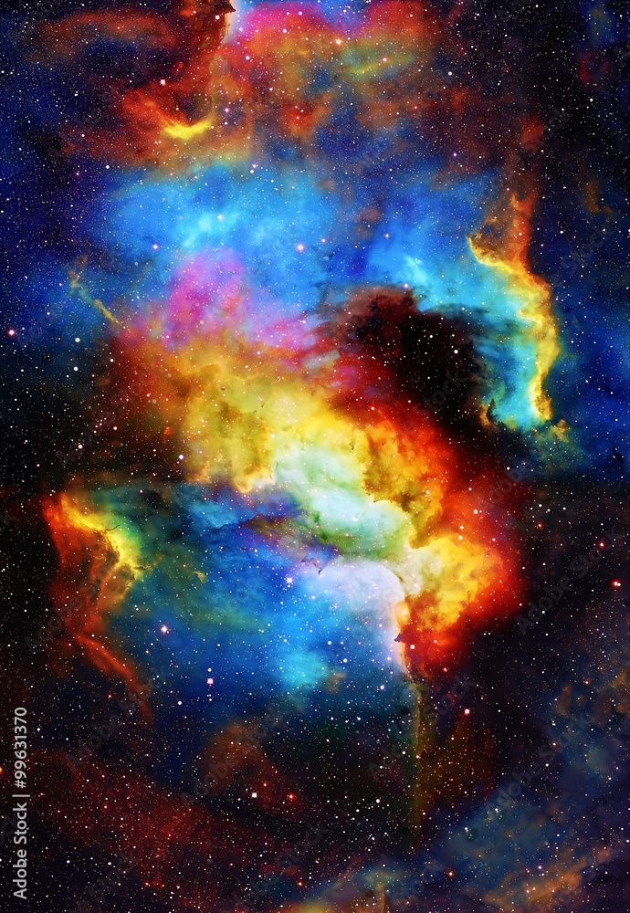 Poster nebula, cosmic space and stars, blue cosmic abstract background. elements of this image furnished by