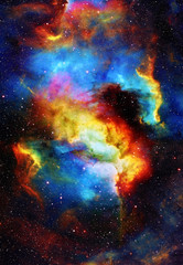Nebula, Cosmic space and stars, blue cosmic abstract background. Elements of this image furnished by NASA.