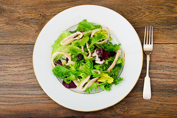 Salad Mix Batavian, Frise, Radicchio, Chicory, Squid