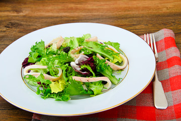 Salad Mix Batavian, Frise, Radicchio, Chicory, Squid