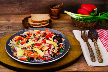 Chinese Vegetable Stew. Paprika, Peas, Carrots. Diet Food