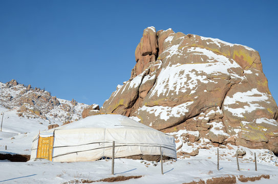 Nomadic Yurt in Terelj National Park. Mongolia