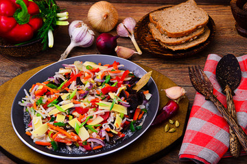 Chinese Vegetable Stew. Paprika, Peas, Carrots. Diet Food