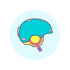 Helmet for extreme sports. Snowboarding icon set.