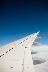 wing of airplane with copy-space