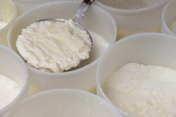 preparation of ricotta in a dairy