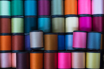 colorful sewing threads