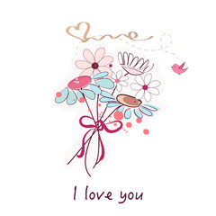 Spring flowers and daisy flower bouquet vector