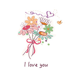 Spring flowers and daisy flower bouquet vector
