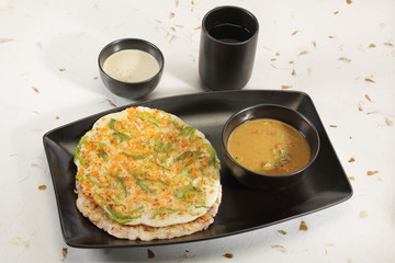 Masala Dosa with Chutney and Sambaar