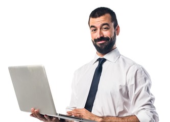 Businessman with laptop