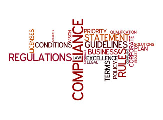Word cloud for compliance, rules and regulations