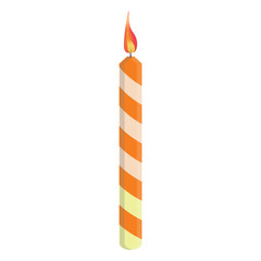Orange birthday candle
