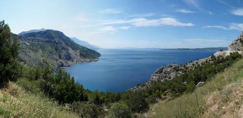Fototapeta na wymiar The Makarska Riviera along the Adriatic Sea in Croatia