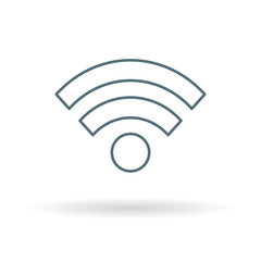 Wifi icon. Wireless sign. Wi-fi access symbol. Thin line icon on white background. Vector illustration.