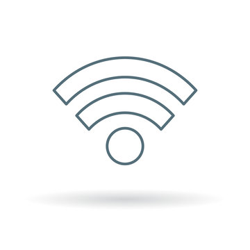 Wifi icon. Wireless sign. Wi-fi access symbol. Thin line icon on white background. Vector illustration.