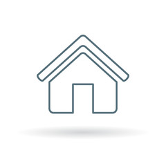 House icon. Home sign. Homepage symbol. Thin line icon on white background. Vector illustration.