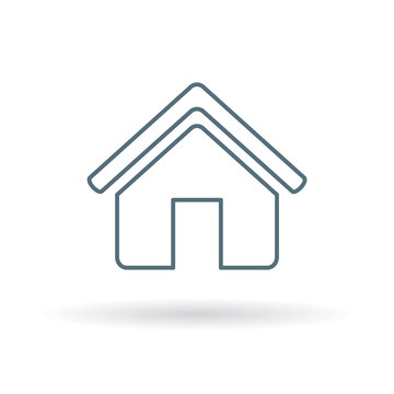 House icon. Home sign. Homepage symbol. Thin line icon on white background. Vector illustration.