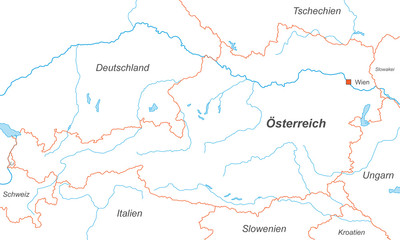 Österreich in Weiß (beschriftet) - Vektor