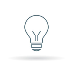 Halogen lightbulb icon. Light bulb sign. Light electricity symbol. Thin line icon on white background. Vector illustration.