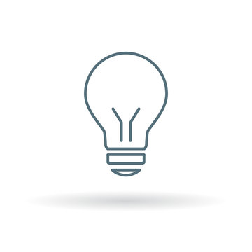 Halogen lightbulb icon. Light bulb sign. Light electricity symbol. Thin line icon on white background. Vector illustration.