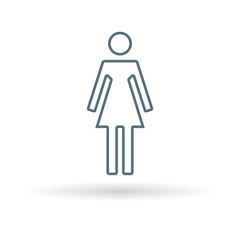 Female gender icon. Ladies sign. Women symbol. Thin line icon on white background. Vector illustration.