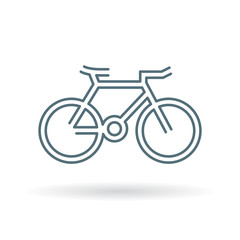 Fototapeta premium Bicycle icon. mountain bike sign. Cycle symbol. Thin line icon on white background. Vector illustration.