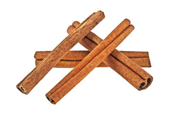 Cinnamon sticks isolated on white background