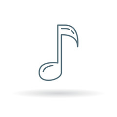 Fototapeta premium Music note icon. Music key sign. song and melody symbol. Thin line icon on white background. Vector illustration.