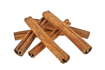 Cinnamon sticks isolated on white background