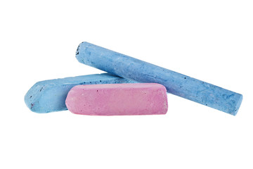 Colorful chalks on a white background