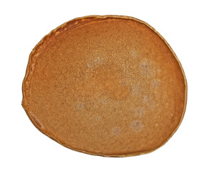 Chocolate pancake isolated on white background