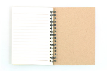 notebook on white background.