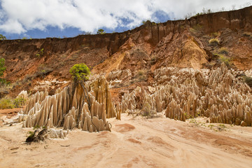 Red Tsingy canyon landscape in Madagascar