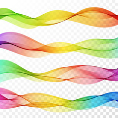 Set of abstract colorful wave isolated - 99641721