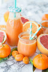 Saft mit frischen Zitrusfruechten