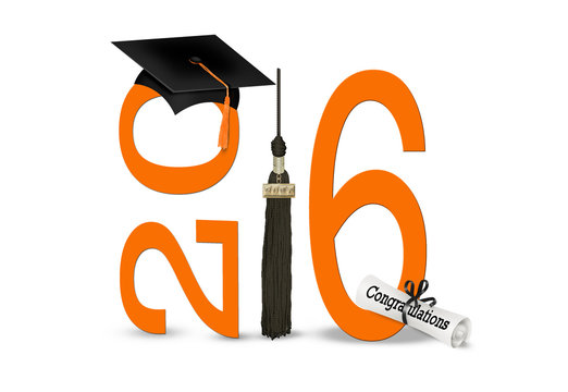 black graduation cap and tassel for 2016