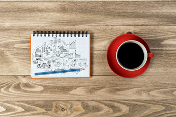 Naklejka premium Business workplace with stuff