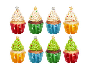 Christmas colored cupcakes