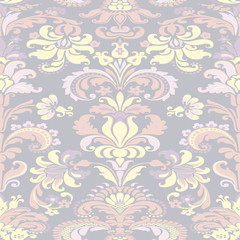 colorful damask seamless floral pattern background