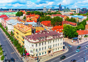 Aerial view of Vilnius, Lithuania - obrazy, fototapety, plakaty