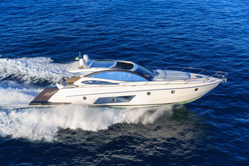 luxury motoryacht in  navigation