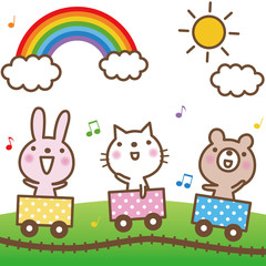 動物列車と虹