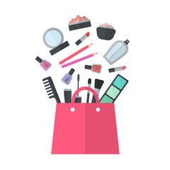 Make up concept vector flat illustration