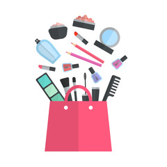 Make up concept vector flat illustration