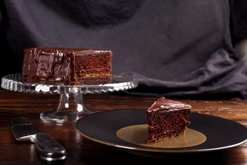 Delicious chocolate cake.