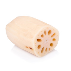 Lotus root on white background