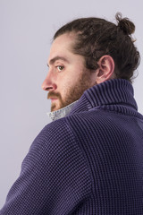 Fototapeta premium Man Bun Hairstyle